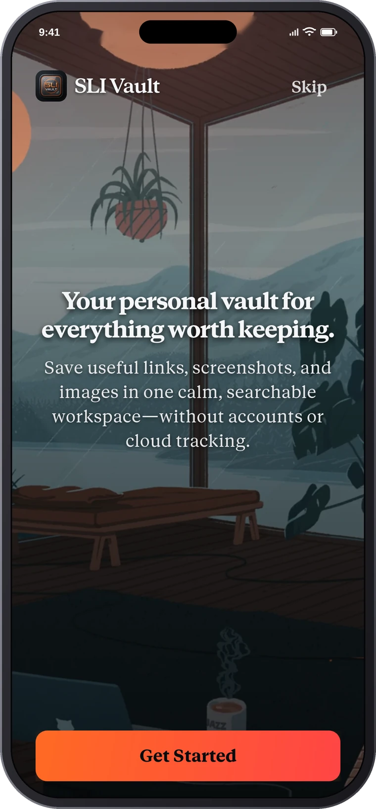 SLI Vault Welcome screen